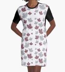 Canadian Maple Leaves Graphic T-Shirt Dress