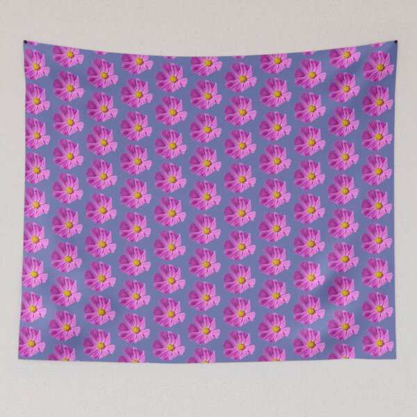 Item preview, Pink Cosmos Flower on Blue designed and sold by ellenhenry.