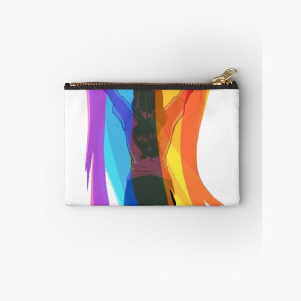 Item preview, Woman Extends LGBT Flag Walking Pride designed and sold by ProfMeru.