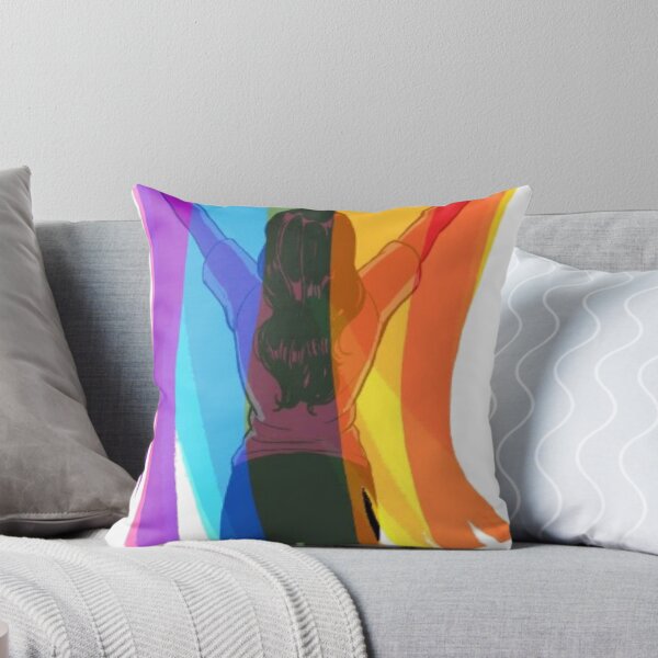 Item preview, Woman Extends LGBT Flag Walking Pride designed and sold by ProfMeru.