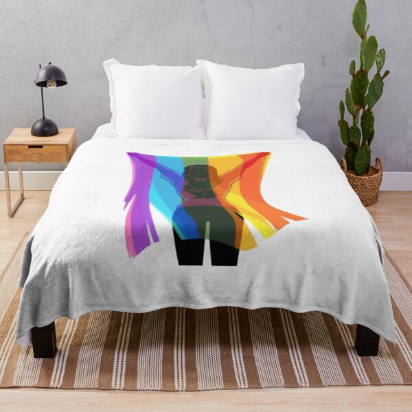 Item preview, Woman Extends LGBT Flag Walking Pride designed and sold by ProfMeru.