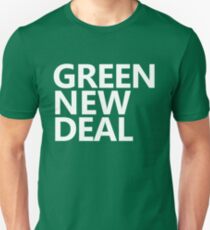 Green New Deal - White Text Slim Fit T-Shirt