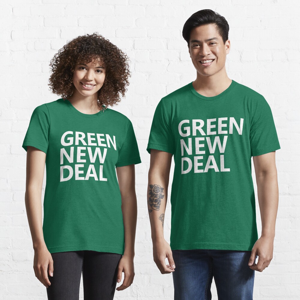 Green New Deal - White Text Essential T-Shirt