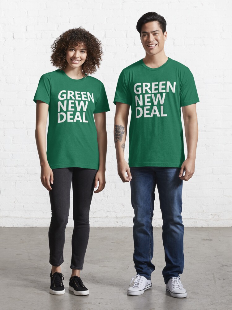 Thumbnail 1 of 7, Essential T-Shirt, Green New Deal - White Text designed and sold by William Pate.