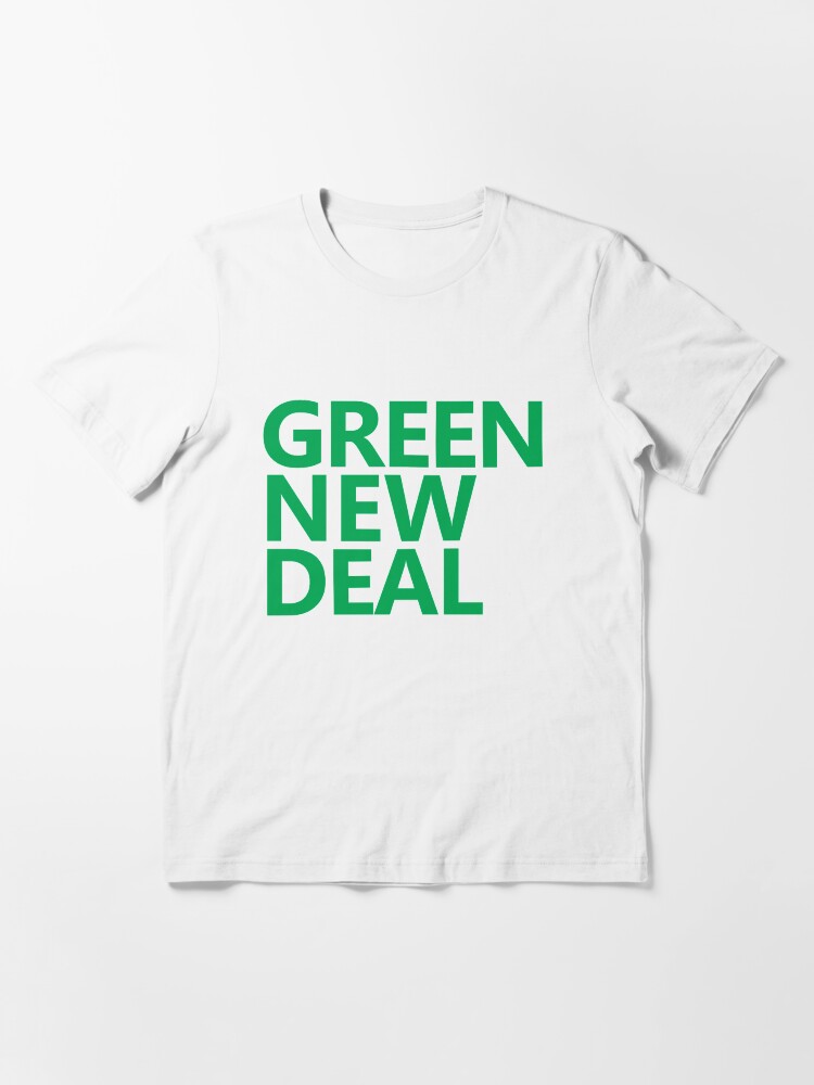 Alternate view of Green New Deal - Green Text Essential T-Shirt