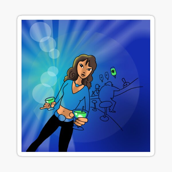 Bar drink of death illustration Sticker