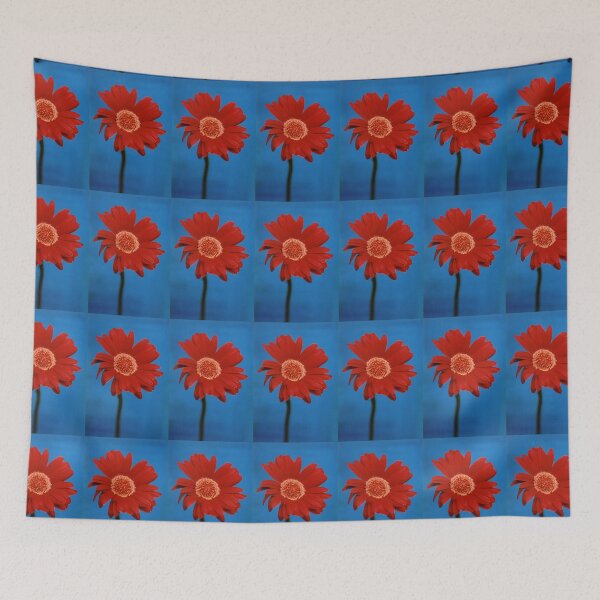 Item preview, Red Gerbera on Blue Canvas designed and sold by RachelAlbang.