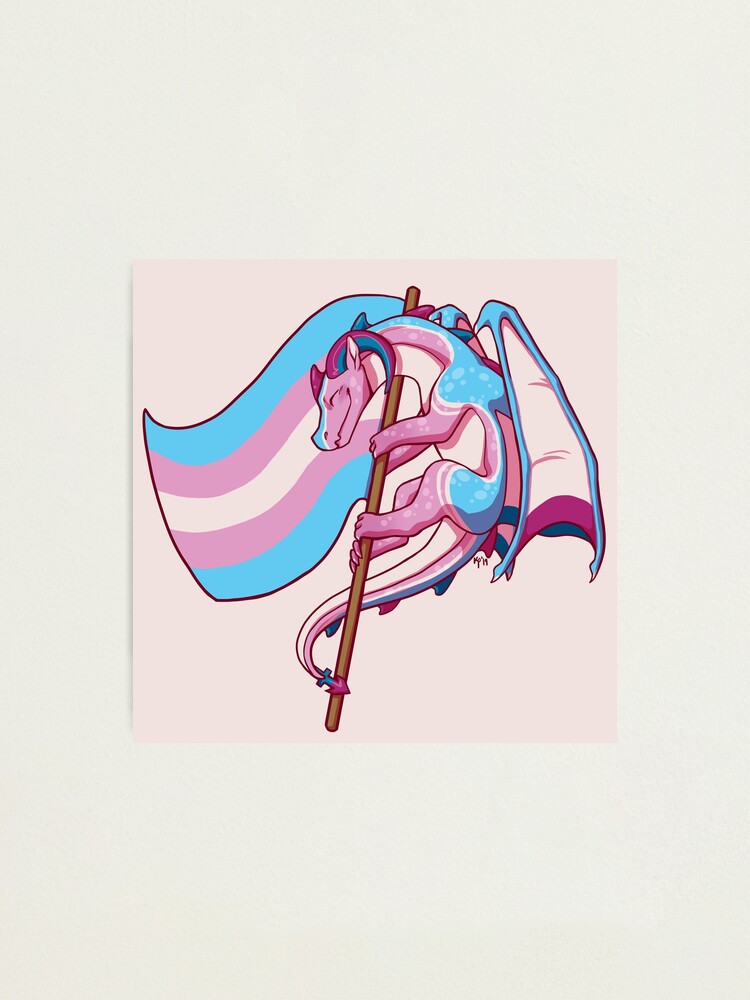 Transgender Pride Flag Dragon 3rd Edition Photographic Print By