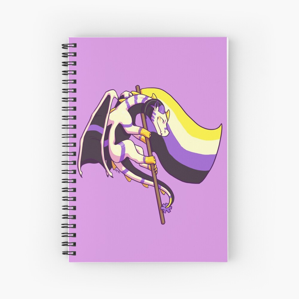 Nonbinary Pride Flag Dragon 3rd Edition Spiral Notebook For Sale By