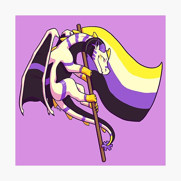 Nonbinary Pride Flag Dragon 3rd Edition Photographic Print For Sale By Kmp0511 Redbubble 0485