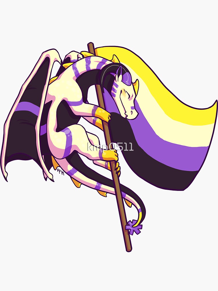 Nonbinary Pride Flag Dragon 3rd Edition Sticker For Sale By Kmp0511