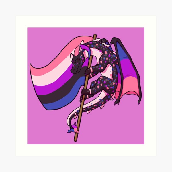 Genderfluid Pride Flag Dragon 3rd Edition Art Print By Kmp0511