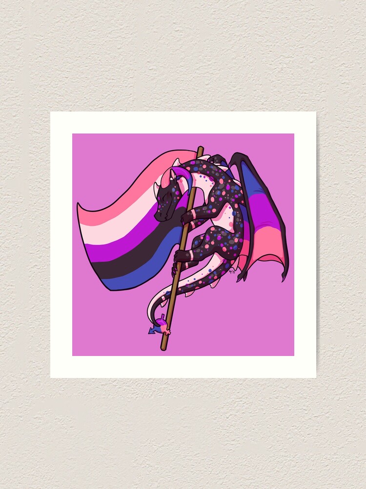 Genderfluid Pride Flag Dragon 3rd Edition Art Print By Kmp0511