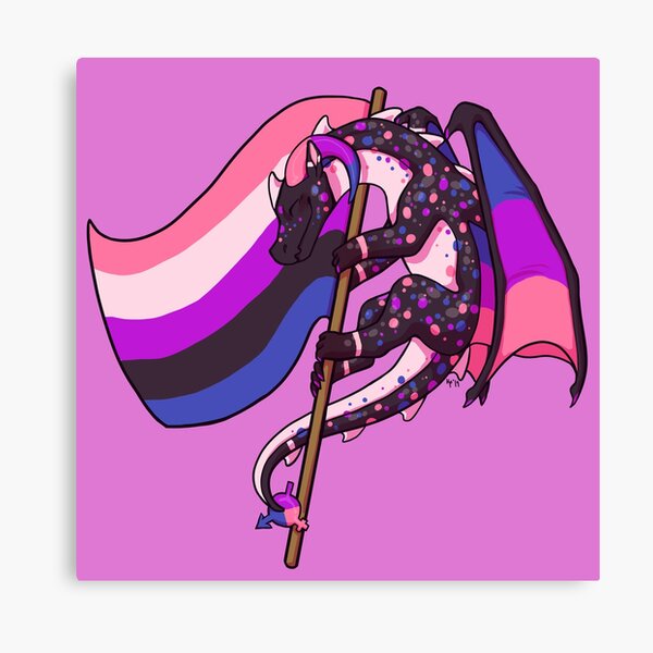 Genderfluid Pride Flag Dragon 3rd Edition Canvas Print For Sale By