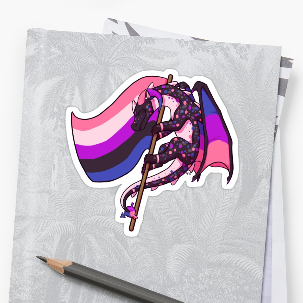 Genderfluid Pride Flag Dragon 3rd Edition Sticker By Kmp0511