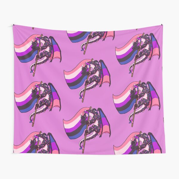 Genderfluid Pride Flag Dragon 3rd Edition Tapestry By Kmp0511