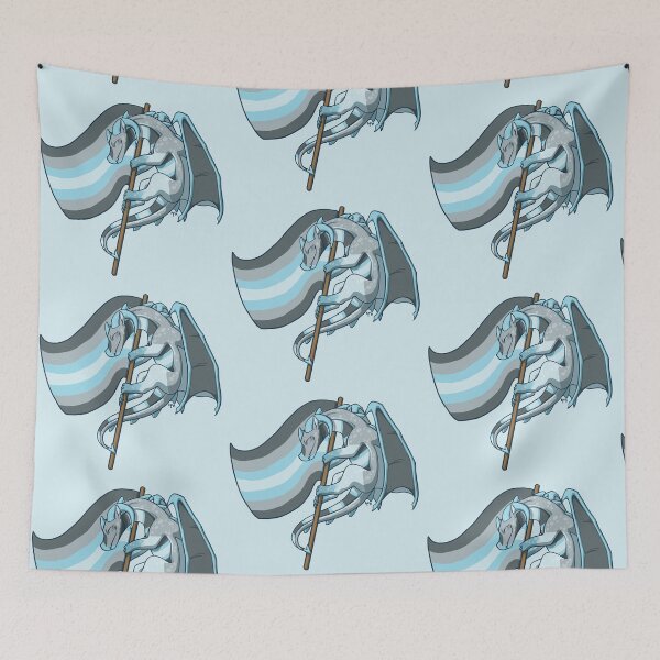 Item preview, Demiboy Pride Flag Dragon (3rd Edition) designed and sold by Art of Keymintt.