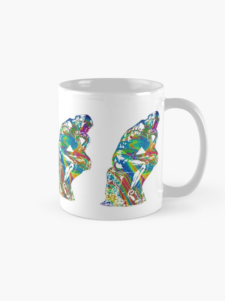 Alternate view of Thinker - Colorful Swirls Mug