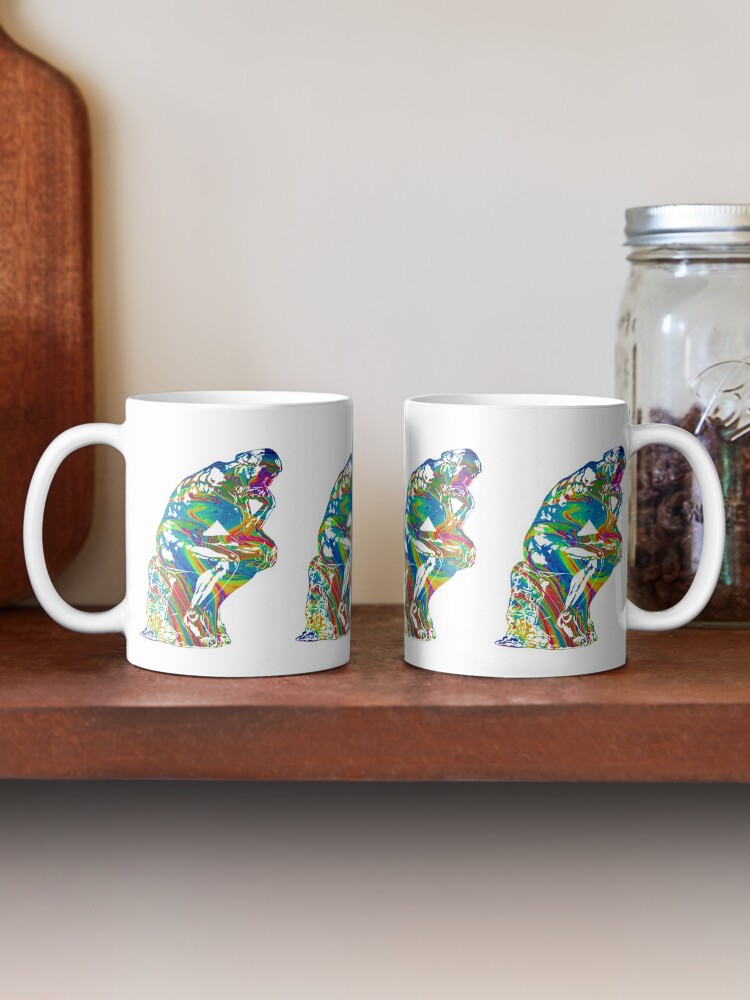 Alternate view of Thinker - Colorful Swirls Mug