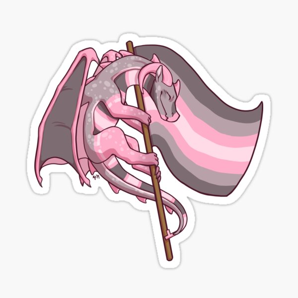 Demigirl Pride Flag Dragon (3rd Edition) Sticker