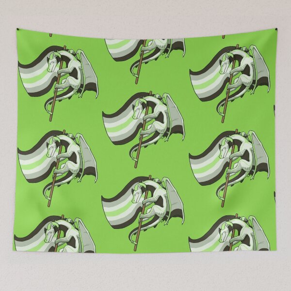 Item preview, Agender Pride Flag Dragon (3rd Edition) designed and sold by Art of Keymintt.