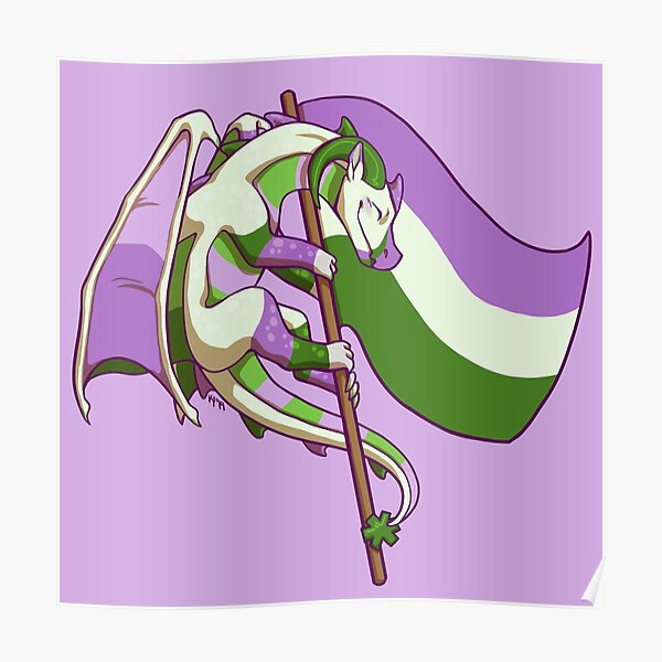 Genderqueer Pride Flag Dragon 3rd Edition Poster By Kmp0511 Redbubble