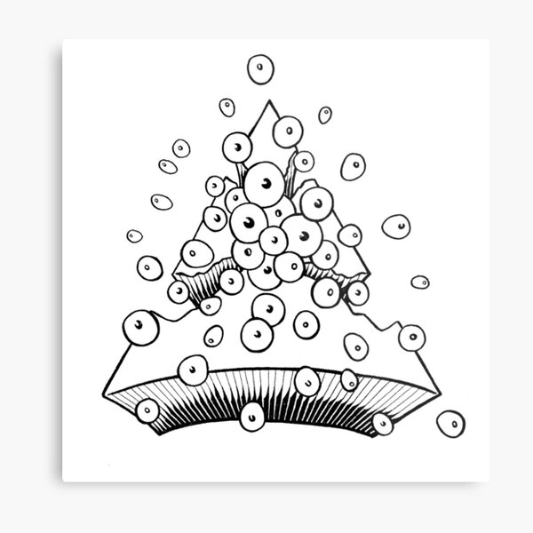 Eye Eye Pyramid Eyes Mono Metal Print