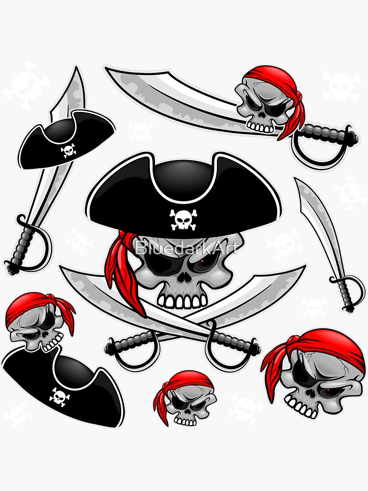 T-shirt design with a pirate skull and saber Vector Image