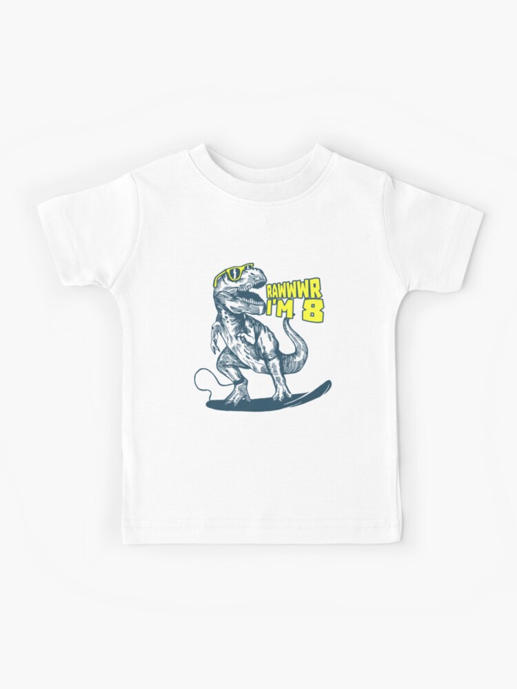 AMZTM 5 Años Dinosaurio Camiseta Cumpleaños Niños Manga Corta Top