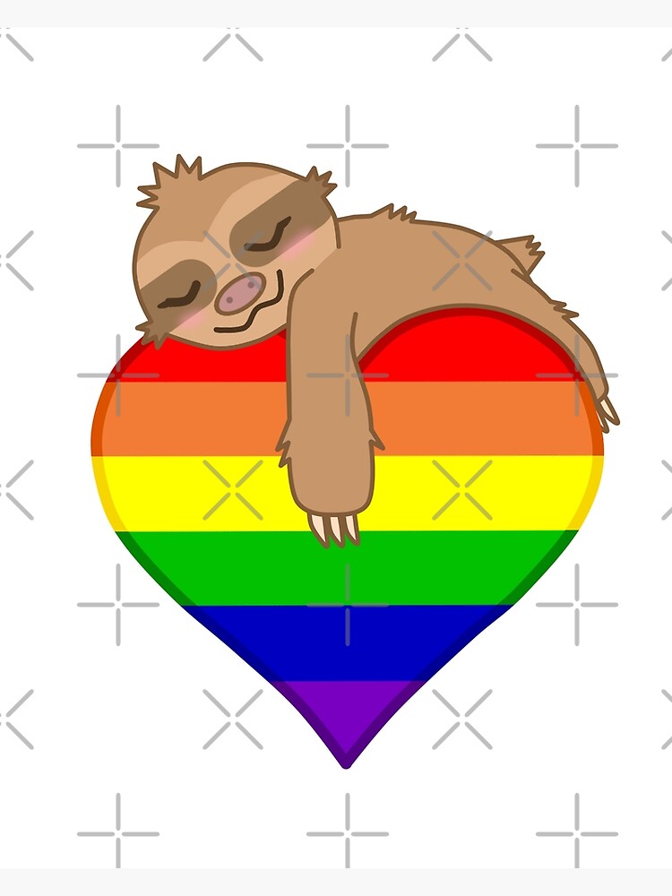 Gay Pride Flag Sloth Poster For Sale By Dreamysloth Redbubble