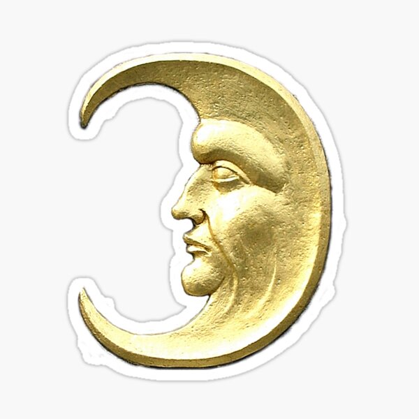 "Shiny golden moon" Sticker for Sale by Palfiec Redbubble