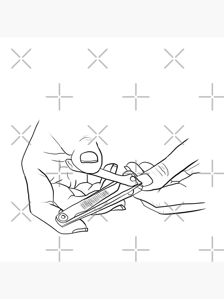 "Nail-clipping art - No words, white background" Photographic Print for