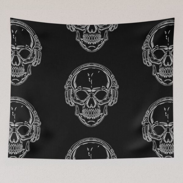 Item preview, Drawed dark Rock Skull headphone - by Iona Art Digital designed and sold by IonaArtDigital.