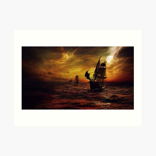 Ships At Sea Art Print