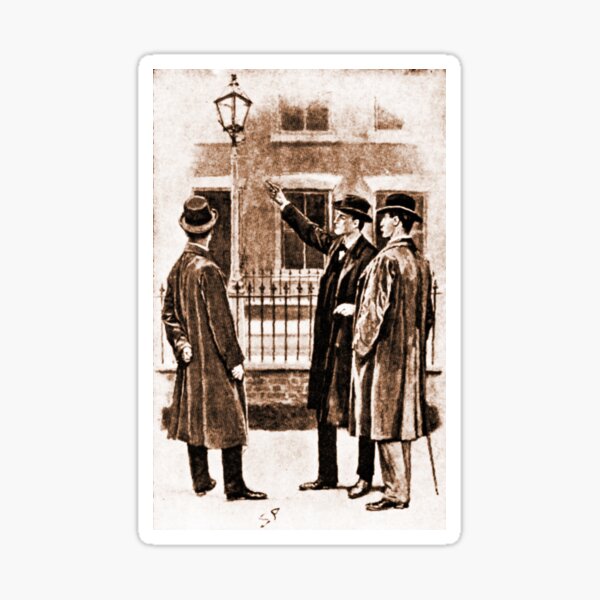 Sherlock Holmes Six Napoleons Lamp post Sticker