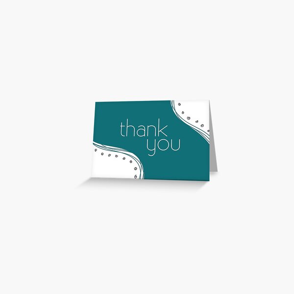 Teal Wave Thank You Card Greeting Card