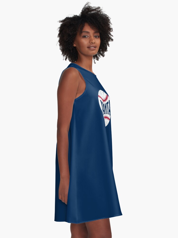 Atlanta Retro Baseball - Navy A-Line Dress for Sale by SaturdayACD
