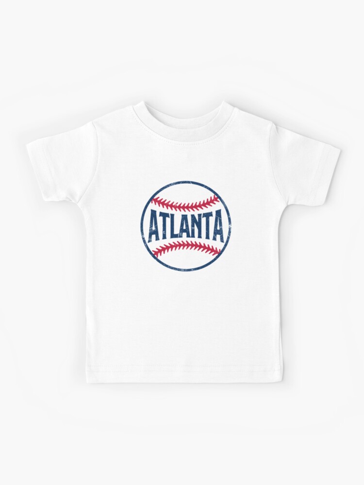 Atlanta Braves Baseball Flag Tee Shirt 3T / Navy Blue