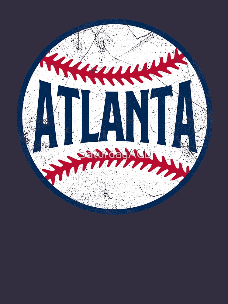 Atlanta Retro Baseball - Navy Classic T-Shirt for Sale by SaturdayACD