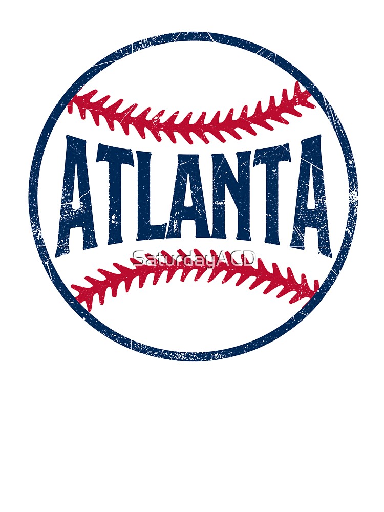 Atlanta Retro Baseball - Navy Classic T-Shirt for Sale by SaturdayACD