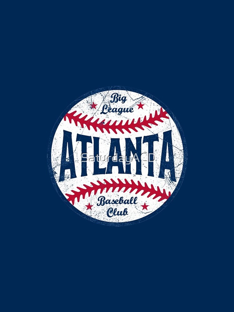 Atlanta Retro Big League Baseball - Navy Sticker for Sale by SaturdayACD