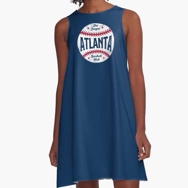Atlanta Retro Baseball - Navy A-Line Dress for Sale by SaturdayACD