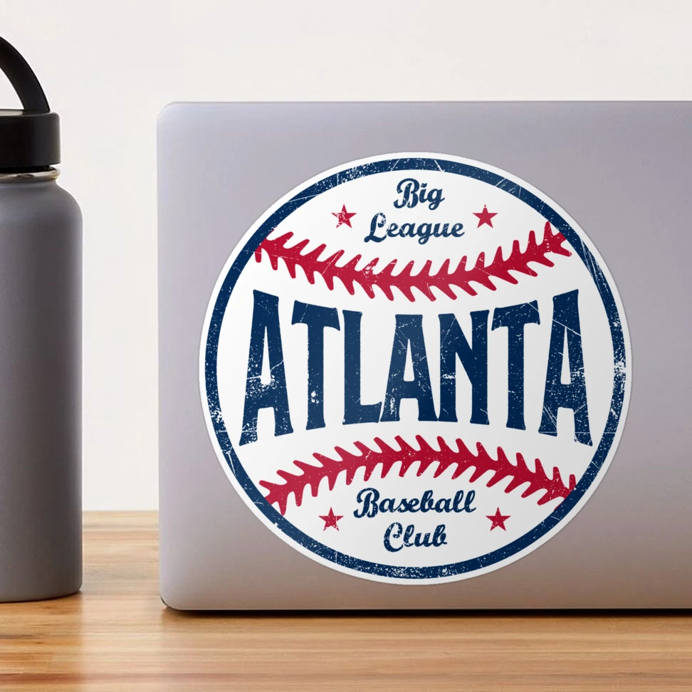 Atlanta Retro Baseball - Navy - Atlanta - Sticker