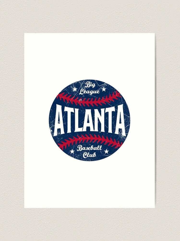 Atlanta Retro Baseball - Navy Classic T-Shirt for Sale by SaturdayACD