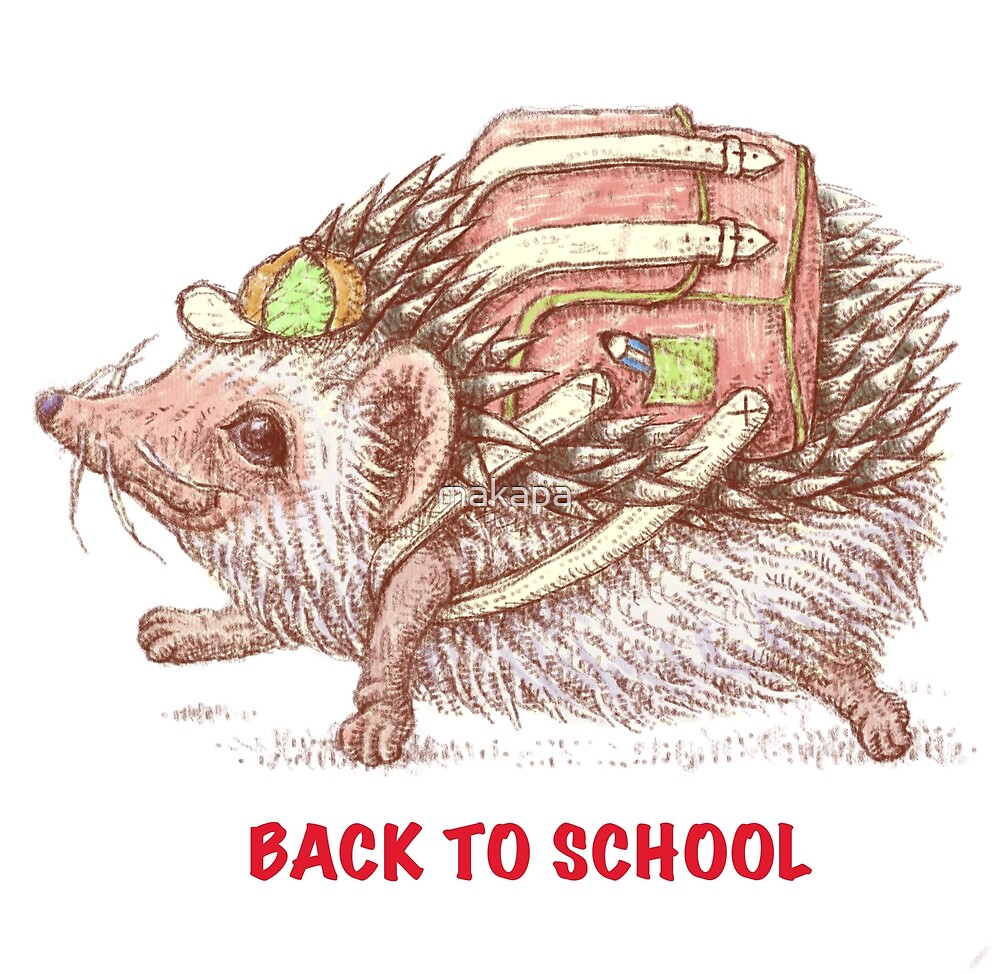 "porcupine back to school" by makapa Redbubble