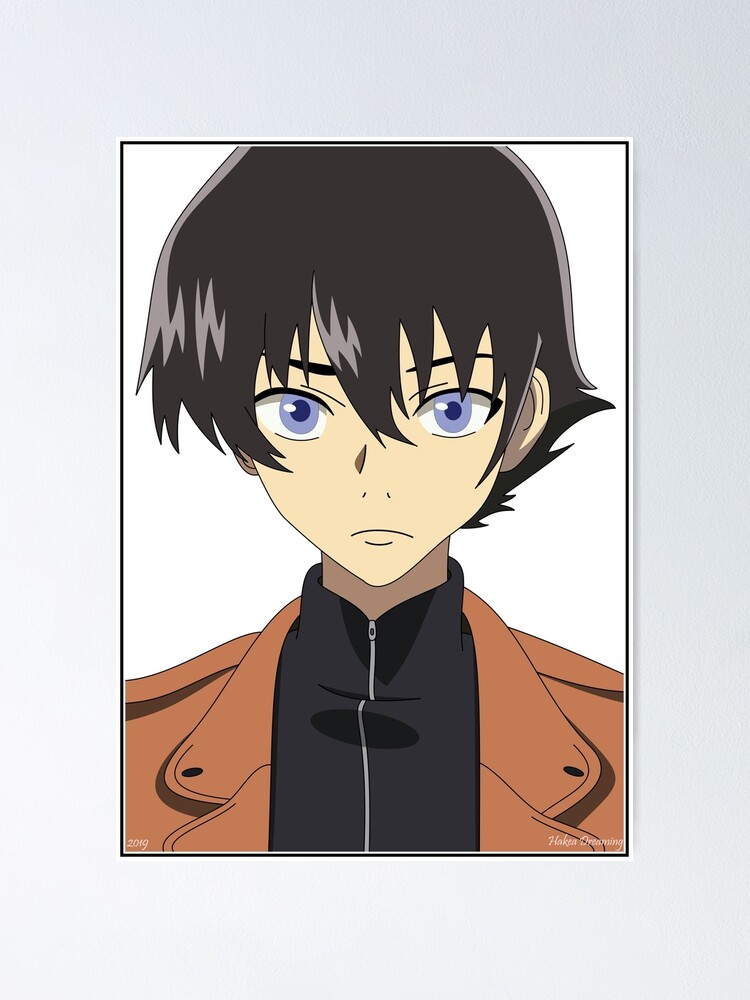 Yukiteru Amano Yuki Future Diary Mirai Nikki Retro blue brown anime Design  | Photographic Print