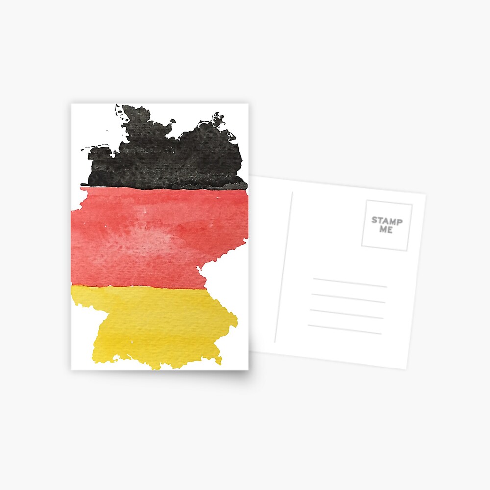 Carte De Vœux Pays D Allemagne Dans Les Couleurs De Drapeau Noir Rouge Et Or Par Podartist Redbubble