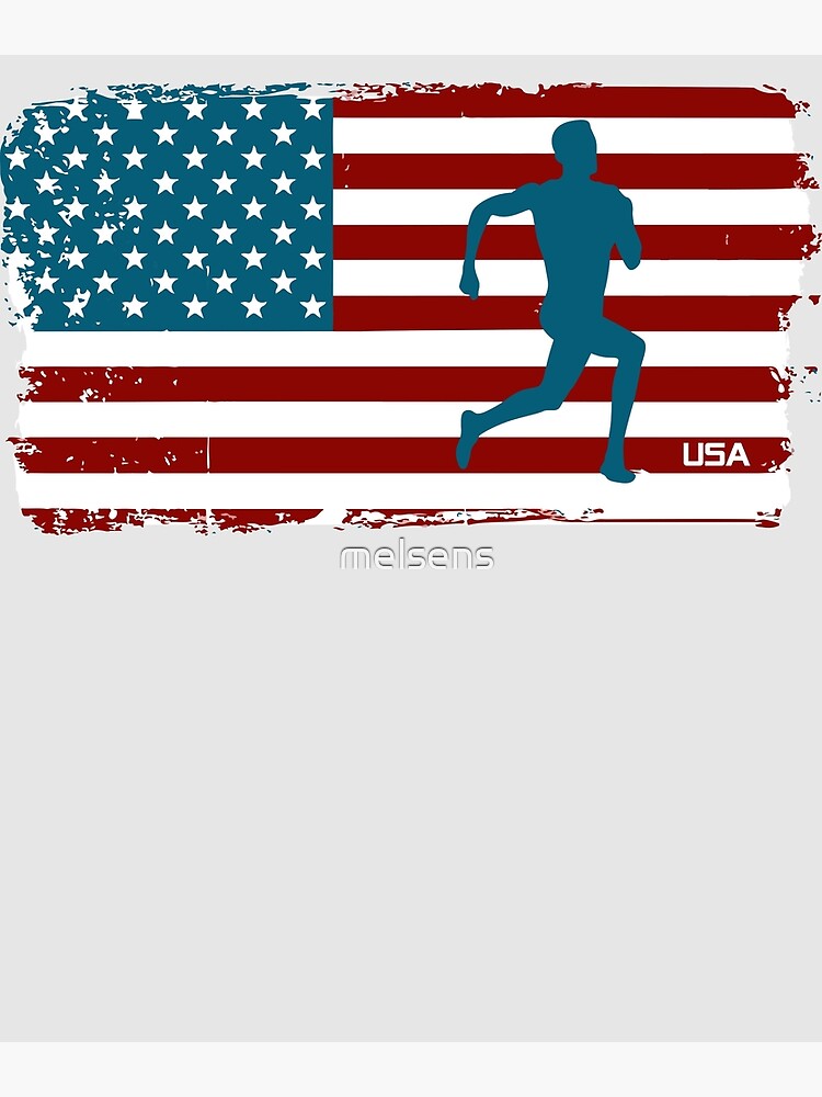 "American Flag Track And Field" Poster for Sale by melsens Redbubble