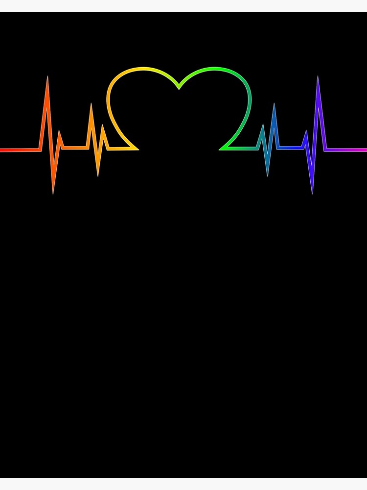 gay pride logo heart beat