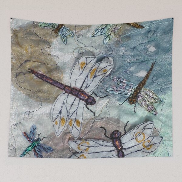 Item preview, Textile dragon and damselflies. designed and sold by NisaKiley.